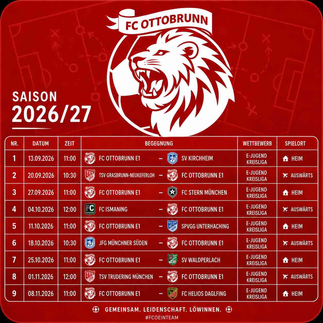 Logo FC Ottobrunn mit Spielplan